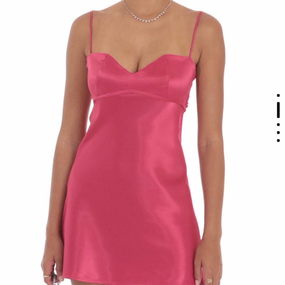 Pink Satin Mini Dress